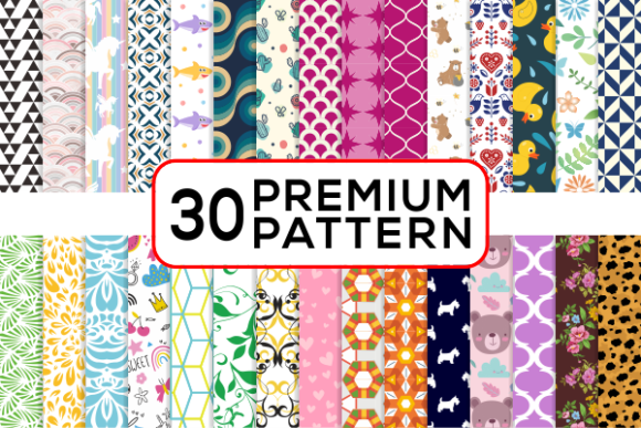 30 Pack Premium Digital Paper Patterns: A Versatile Asset for Creative Workflows