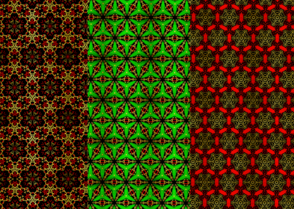 Art Deco Patterns in Greens, Reds, and Gold
