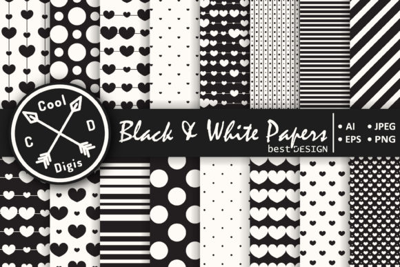 Black White Polka Dot, Hearts Patterns: A Strategic Resource for Branding, Design, and Creative Work
