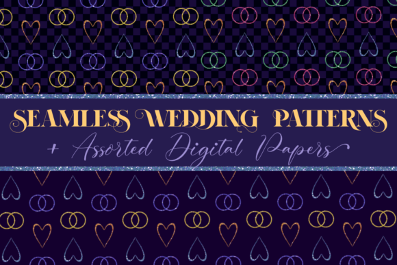 Glitter Wedding Patterns Digital Papers