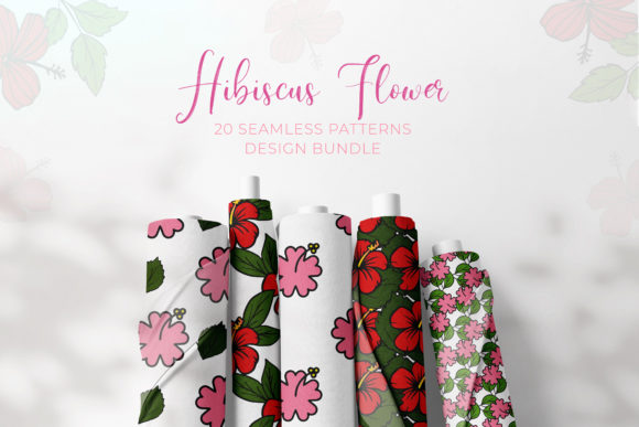 Hibiscus Flower Digital Paper Patterns: 20 Seamless Designs for Creative Projects