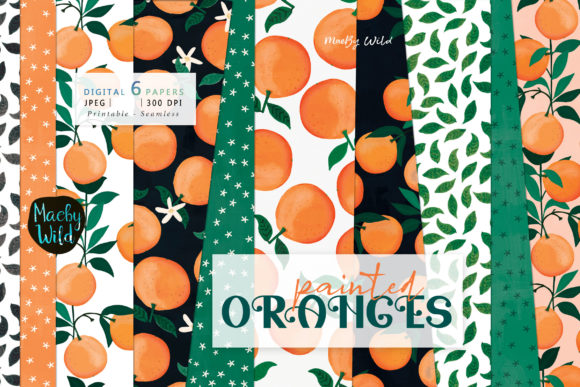 Painted Orange Seamless Patterns for Bold Branding and Creative Projects