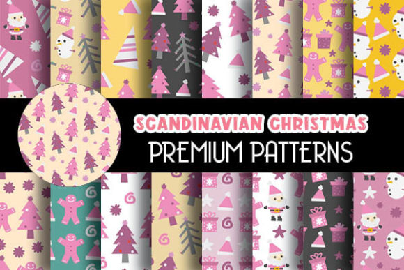 Pink Scandinavian Christmas Patterns for Modern Creators
