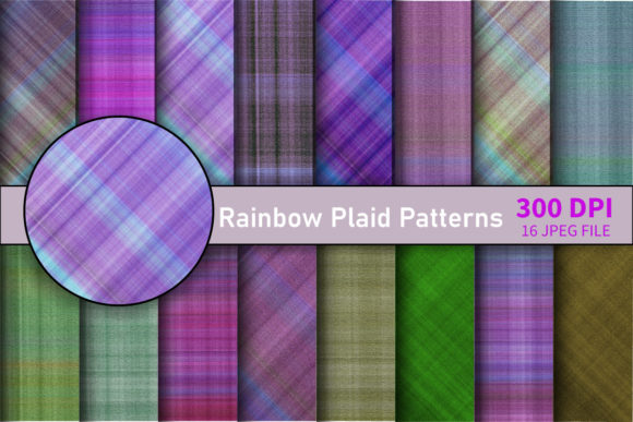 Rainbow Colorfull Plaid Patterns Pack for Creative Projects