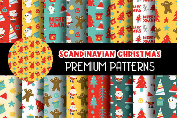 Scandinavian Christmas Digital Patterns for Football Fans