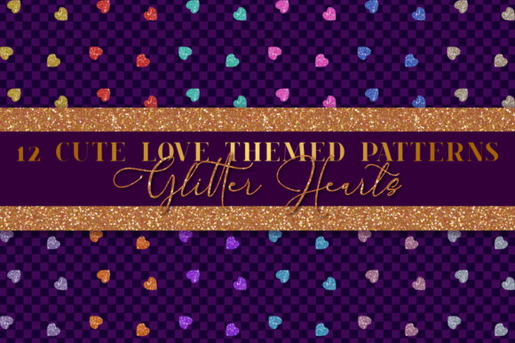 Tiny Glitter Overlay Heart PNG Patterns